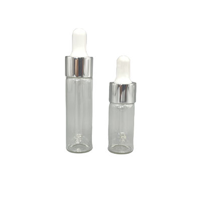 10ml 15mlのガラス化粧品はアルミニウム オイルの点滴器とのまっすぐな形をびん詰めにする