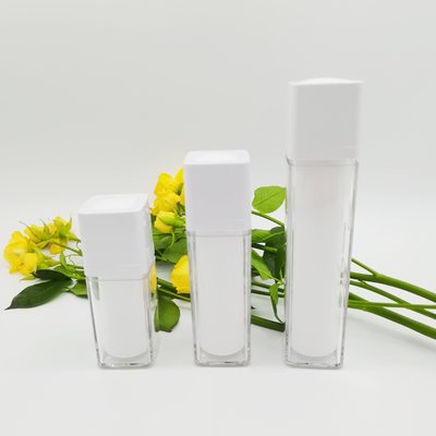 回転式正方形の空気のないびん15ml 30ml 50mlの倍の壁の絹の選別の無光沢の包装のびん