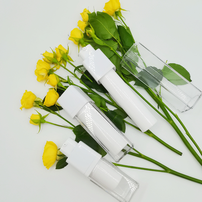 回転式正方形の空気のないびん15ml 30ml 50mlの倍の壁の絹の選別の無光沢の包装のびん