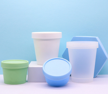 モノラル物質的なPPの化粧品の瓶50ml 100ml 200ml 250mlのアイスクリームのコップはパーソナル ケアの瓶を形づける