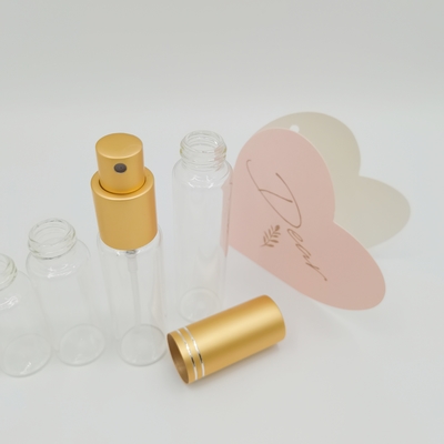 アルミニウム香水噴霧器が付いている10ml 15ml 20ml 25ml 30mlの管のガラス ビン