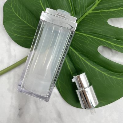正方形の化粧品の空気のないポンプは30ml倍の壁アルミニウムをびん詰めにする