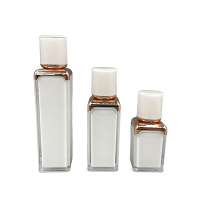 15ml 30mlの空気のない空の構造は二重壁の正方形のABS帽子をびん詰めにする