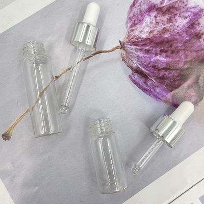 10ml 15mlのガラス化粧品はアルミニウム オイルの点滴器とのまっすぐな形をびん詰めにする