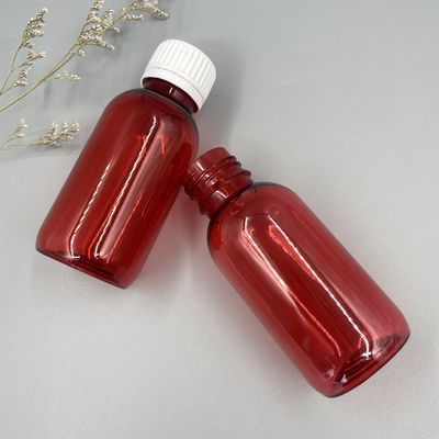 タンパーの明白な帽子が付いている紫外線空のプラスチック シロップのびん100ml 3.52OZの円形に対して