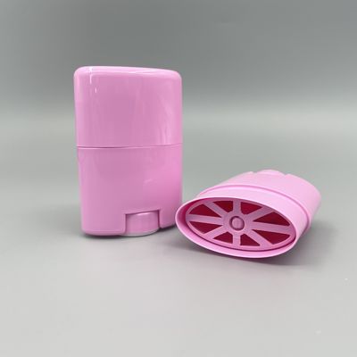 楕円形の形のねじれのプラスチック15gピンクの防臭剤の容器の空ロール