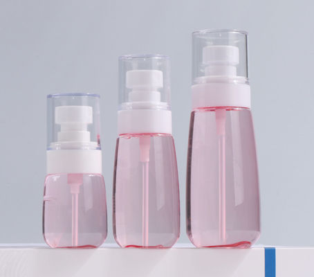 100ml Petgポンプびんの透明なピンクの単一のパッキング罰金のスプレーヤーの白い顔の柔らかいタッチ