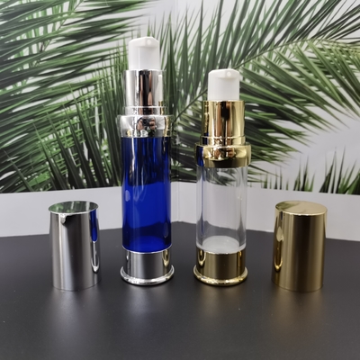 ローションのアクチュエーター15ml、20ml、30mlはローションの血清のプラスチック空気のないびんのために金属で処理した